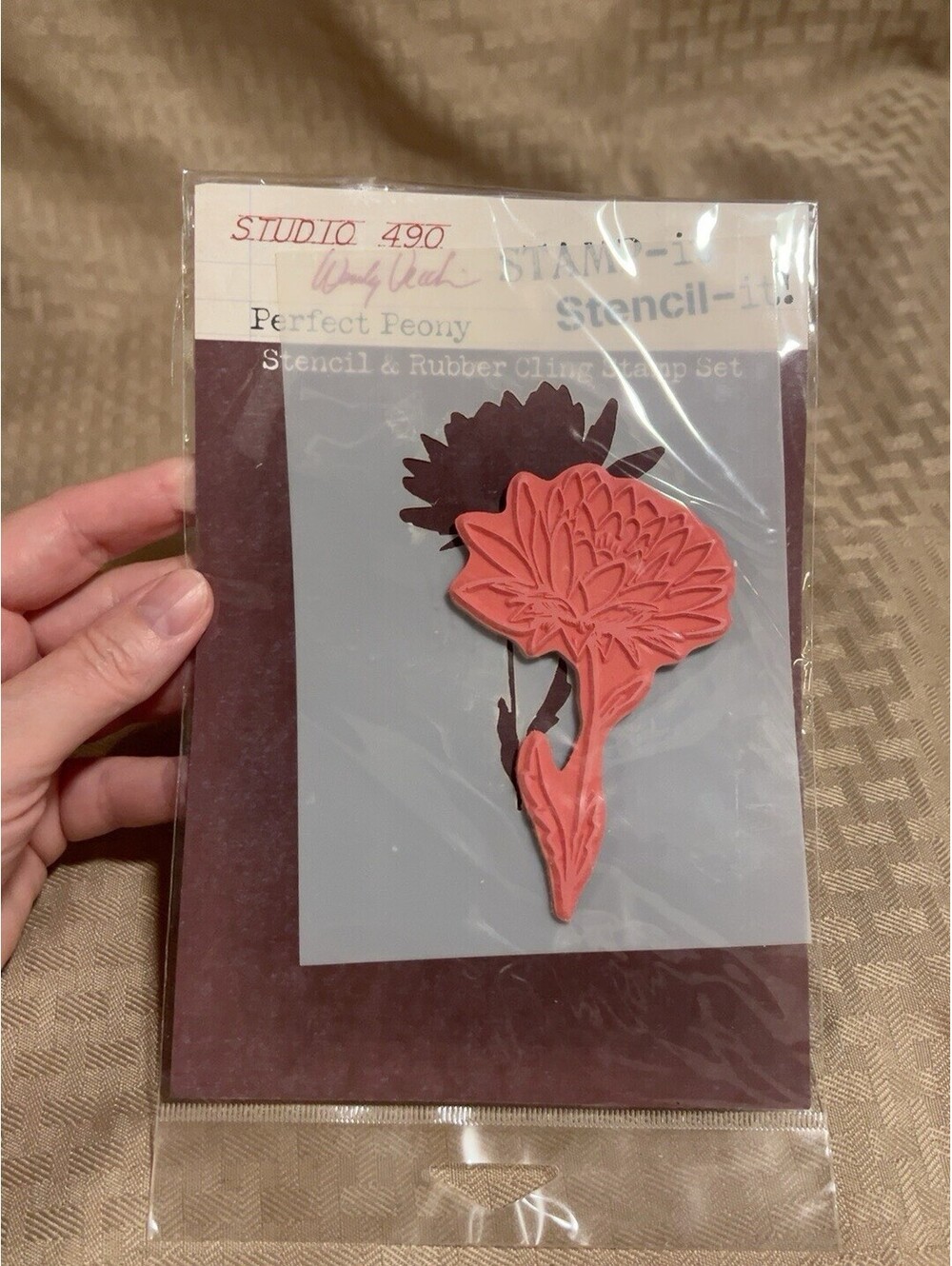 Wendy Vecchi Studio 490 Perfect Peony Stamp-it Stencil-it Rubber Stamp Stencil